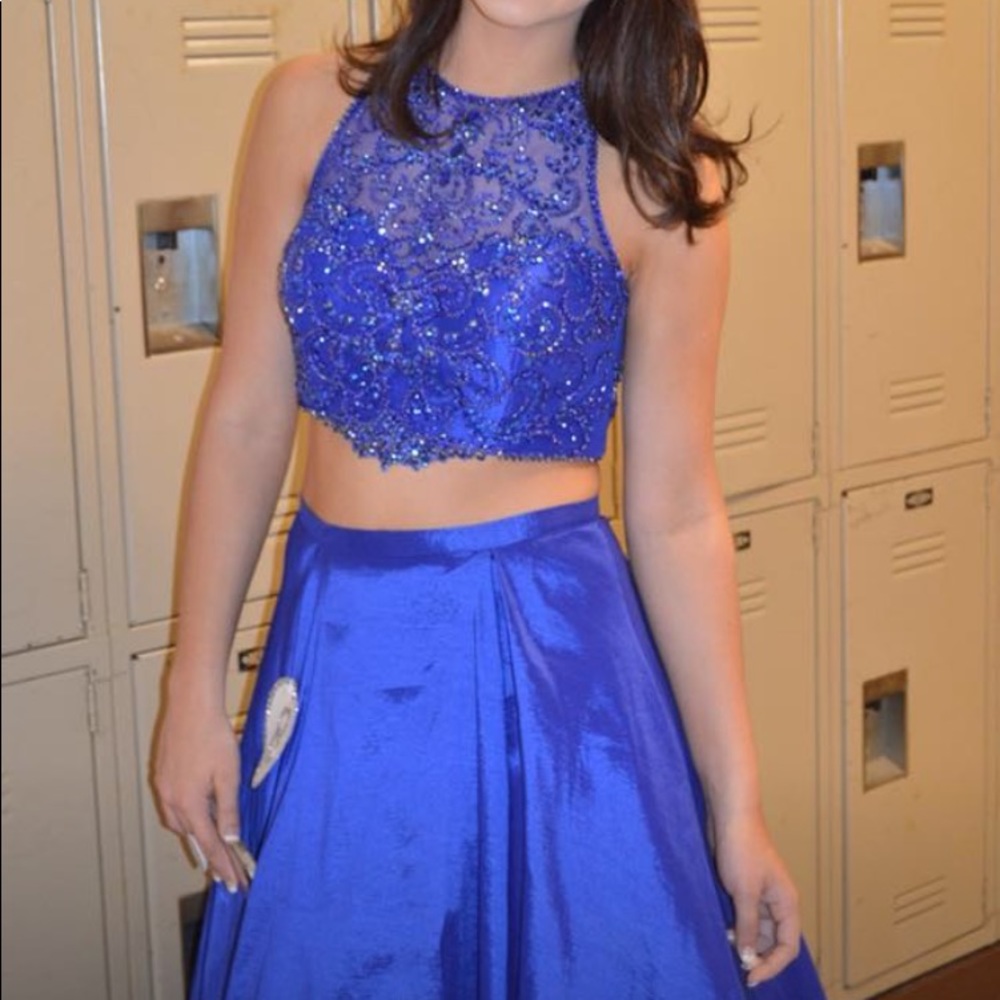 Alyce original pageant dress. Royal blue two-piece
